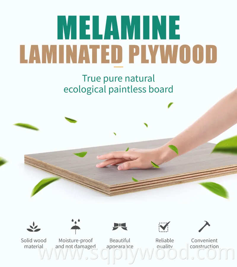 Melamine Waterproof Plywood 1220*2440* 12mm 18mm Melamine Coated Plywood Made in China